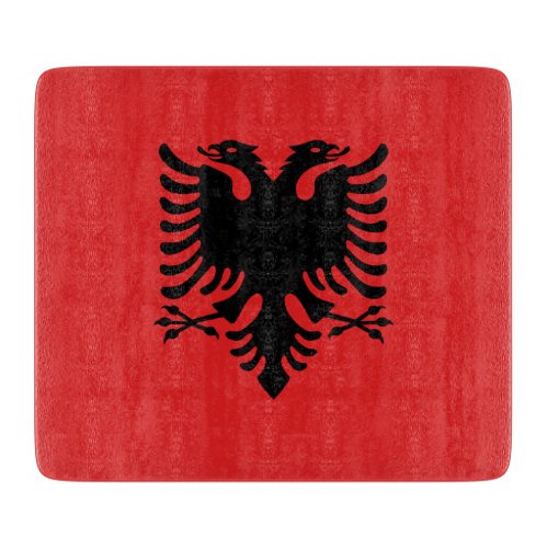 Small glass cutting board_ flag of Albania Cutting Board