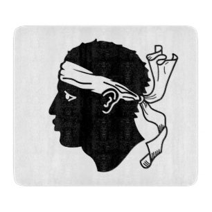 Small glass cutting board- flag of Corsica Board