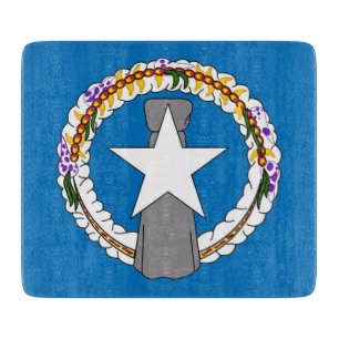 Small glass cutting board Northern Mariana flag