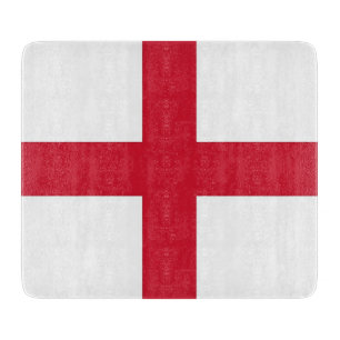 Small glass cutting board with England flag