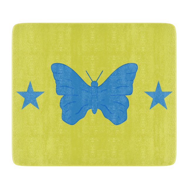 Small glass cutting board with flag of Bady Bassit (Front)