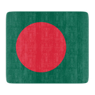 Small glass cutting board with flag of Bangladesh