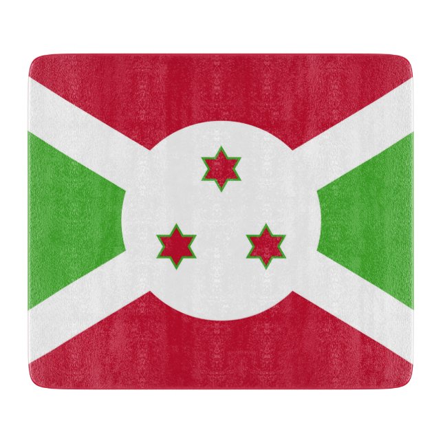 Small glass cutting board with flag of Burundi (Front)