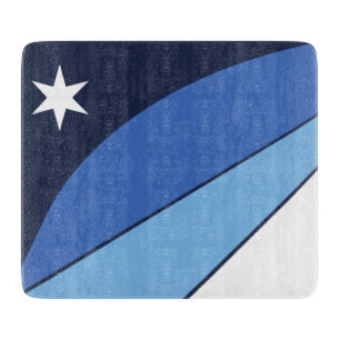 Small glass cutting board with flag of Columbia