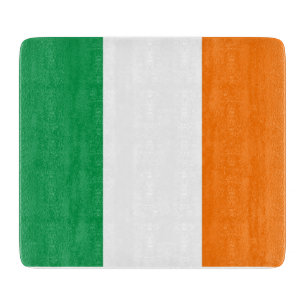 Small glass cutting board with flag of Ireland