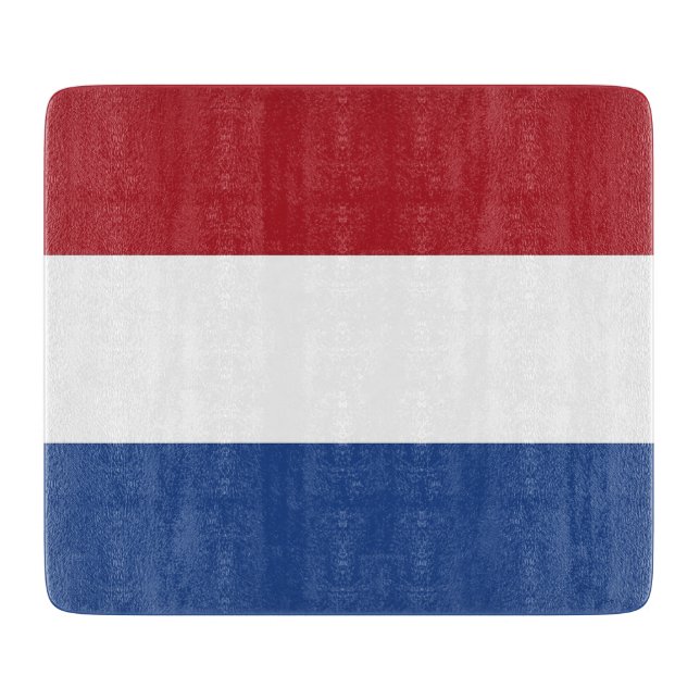 Small glass cutting board with flag of Netherlands (Front)