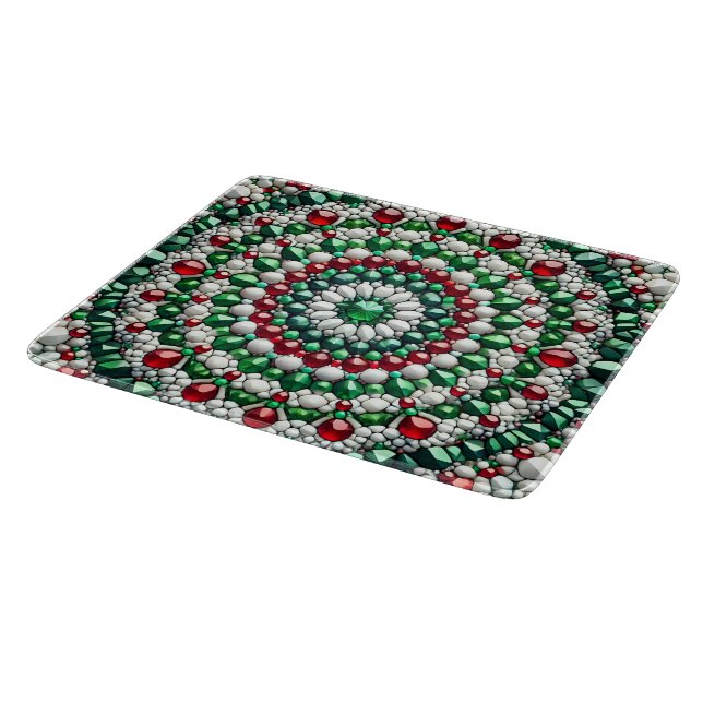 Small glass cutting board with Italian Colors (Corner)