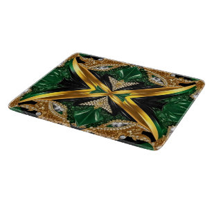 Small glass cutting board with Jamaica Colors