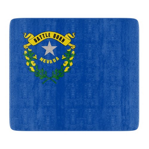 Small glass cutting board with Nevada flag