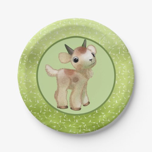 Small goats paper plates