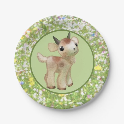 Small goats paper plates