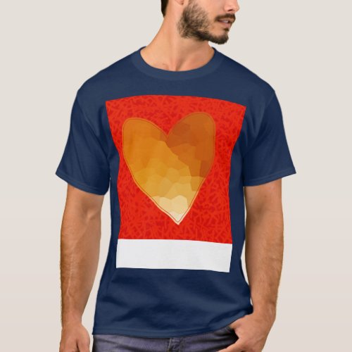 Small Gold Heart on Red T_Shirt