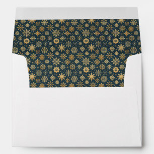 Small Gold Snowflakes on Blue Insert Envelope