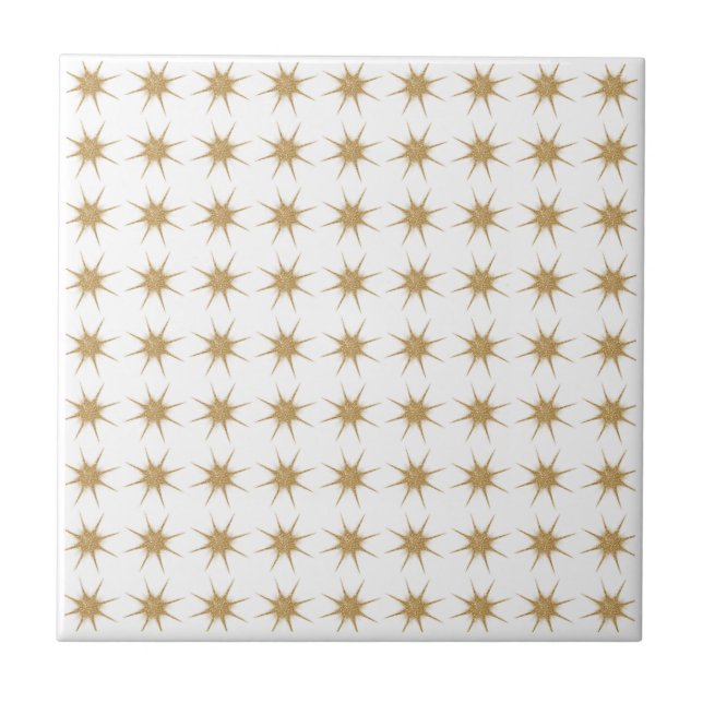 Small Gold Star Pattern Ceramic Tile (Front)