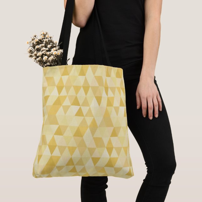 Small Golden Triangles Tote Bag (Close Up)