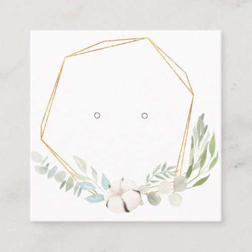 Small Golden with Greenery Earring Display Card