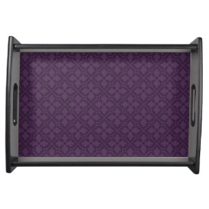 Small Gothic Revival Quatrefoil Black Serving Tray