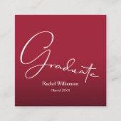 Small Graduate Crimson Red Party Enclosure Card (Front)
