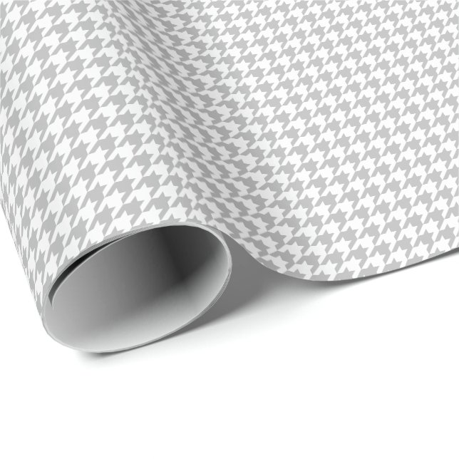 Small Gray and White Houndstooth Wrapping Paper (Roll Corner)