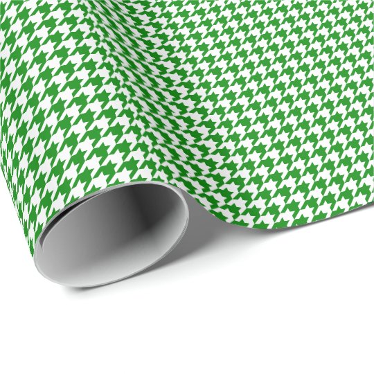 green and white houndstooth wrapping paper