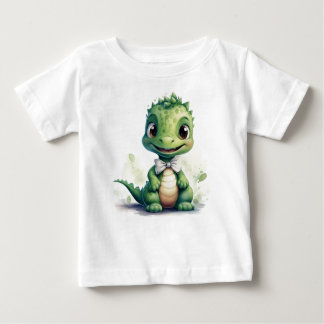 Small Green Dino Baby T-Shirt