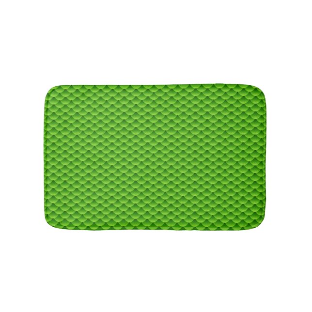 Small Green Fish Scale Pattern Bathroom Mat (Front)