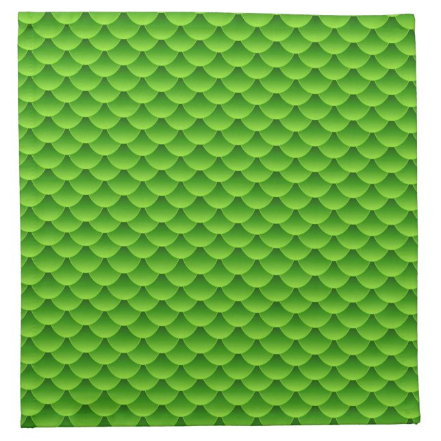 Small Green Fish Scale Pattern Cloth Napkin (Front)