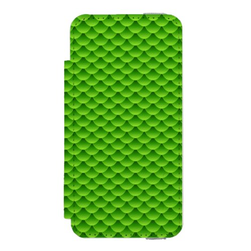 Small Green Fish Scale Pattern Wallet Case For iPhone SE55s