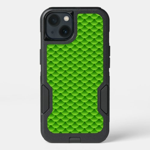 Small Green Fish Scale Pattern iPhone 13 Case