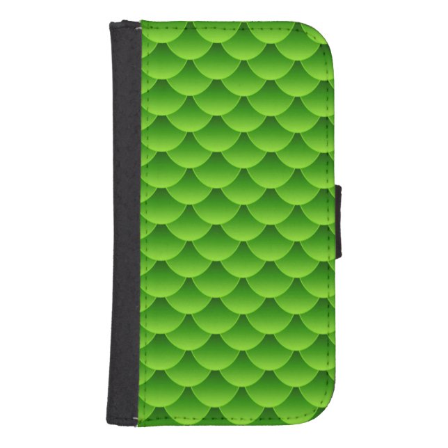 Small Green Fish Scale Pattern Samsung Galaxy Wallet Case (Front)