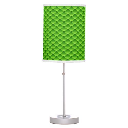 Small Green Fish Scale Pattern Table Lamp