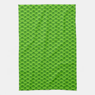 Small Green Fish Scale Pattern Towel