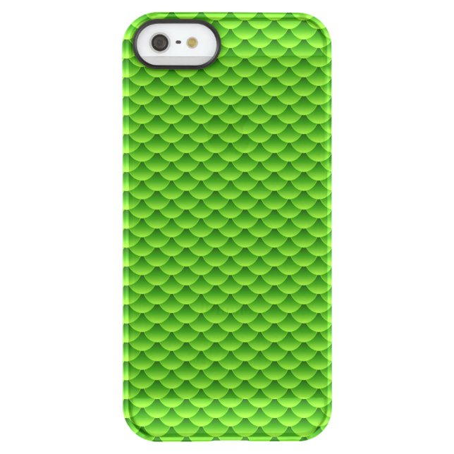 Small Green Fish Scale Pattern Uncommon iPhone Case (Back)