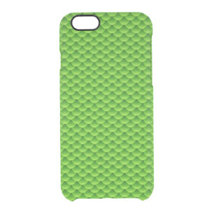 Small Green Fish Scale Pattern Clear iPhone 6/6S Case