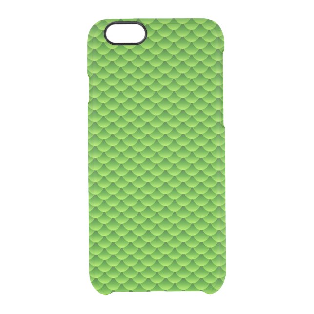 Small Green Fish Scale Pattern Uncommon iPhone Case (Back)