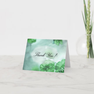 Small Green Flowers Thank You Card