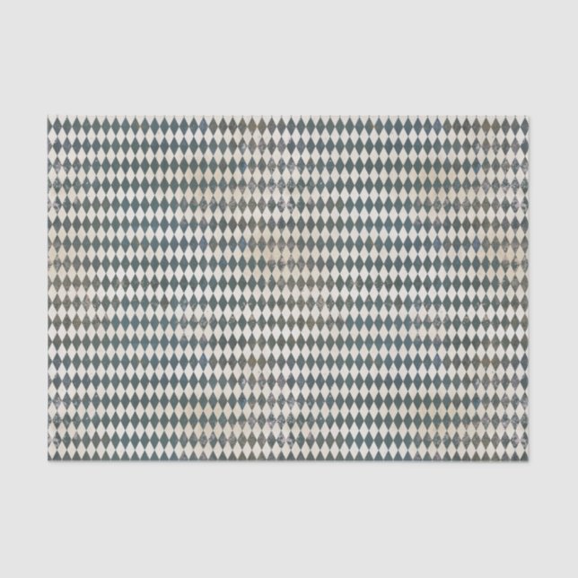 Small Green Harlequin Diamond Tissue Paper (Front)