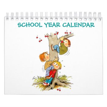 Small Green School Year Calendar For Kids by online_store at Zazzle