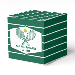 Small Green Striped Tennis Custom Country Club Favor Boxes