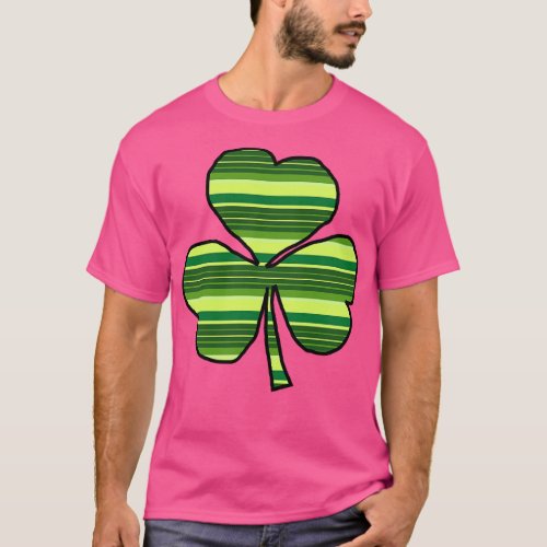 Small Green Stripes Shamrock for St Patricks Day T_Shirt