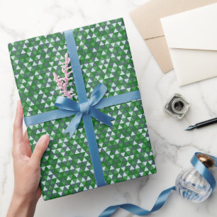 Small Green Triangle Tessellation Geometric Wrapping Paper