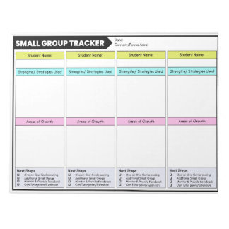 Small Group Tracker Student Observations Teacher Notepad