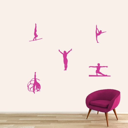 Small Gymnastics Pink Wall Decal (Front)
