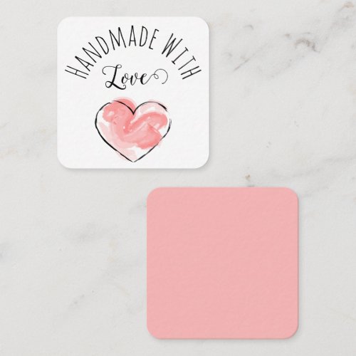 Small Handmade with Love Watercolor Heart Insert