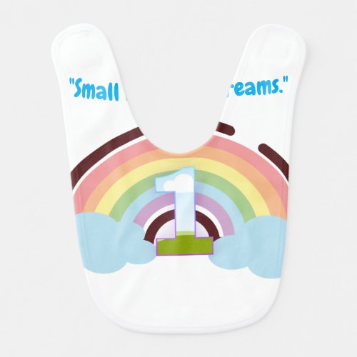 Small Hands Big Dreams Rainbow 1st Birthday T-Shir Baby Bib