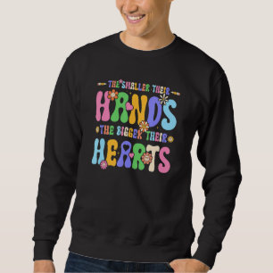 Small Hands Big Hearts Groovy Preschool Kindergart Sweatshirt