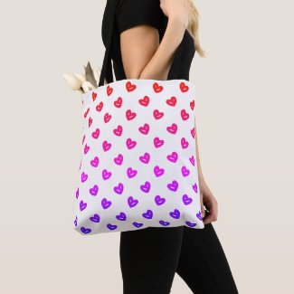 Small hearts pattern customizable shoulder bag