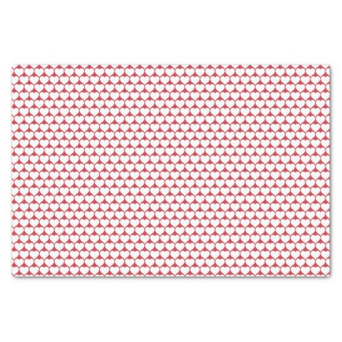 Small Hearts Pattern White on Red Tissue Paper