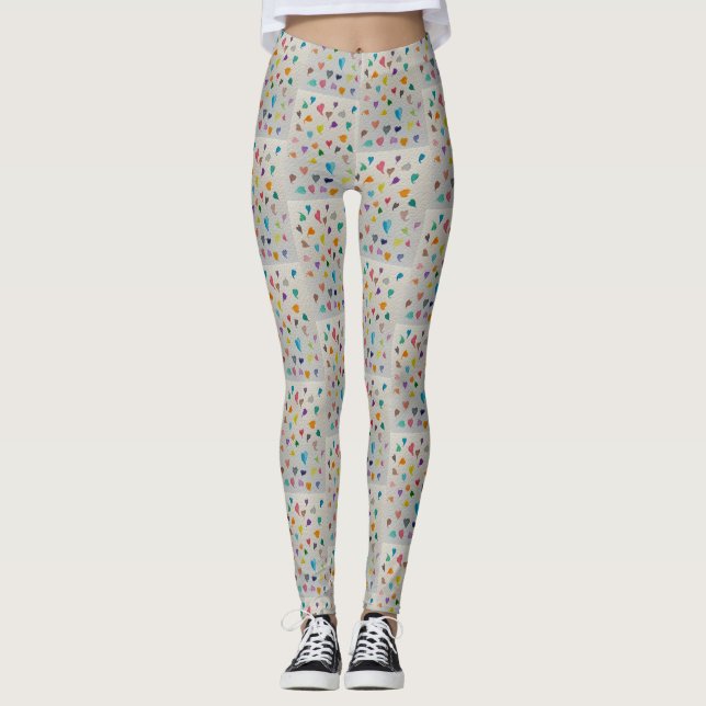 Small Hearts Tile Leggings  (Front)