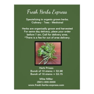 Small Herb/Produce Business Marketing  Flyer
